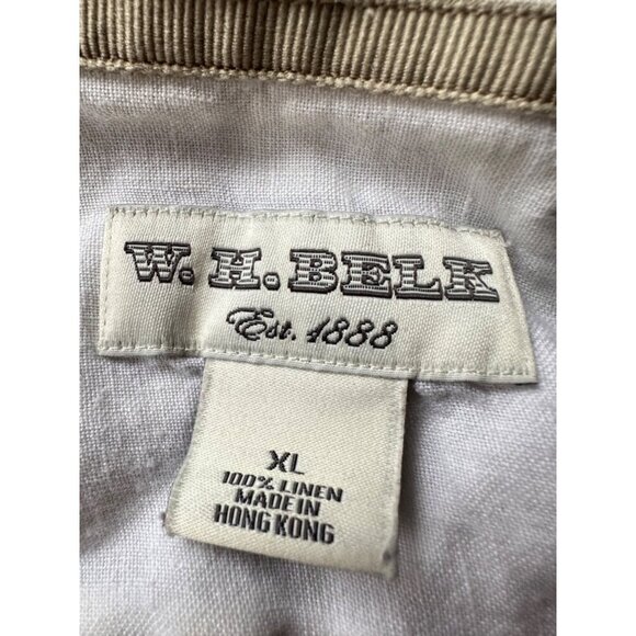 Men's White 100% Linen Button-Up Shirt Unisex Long-Sleeve. Size XL - Picture 9 of 14